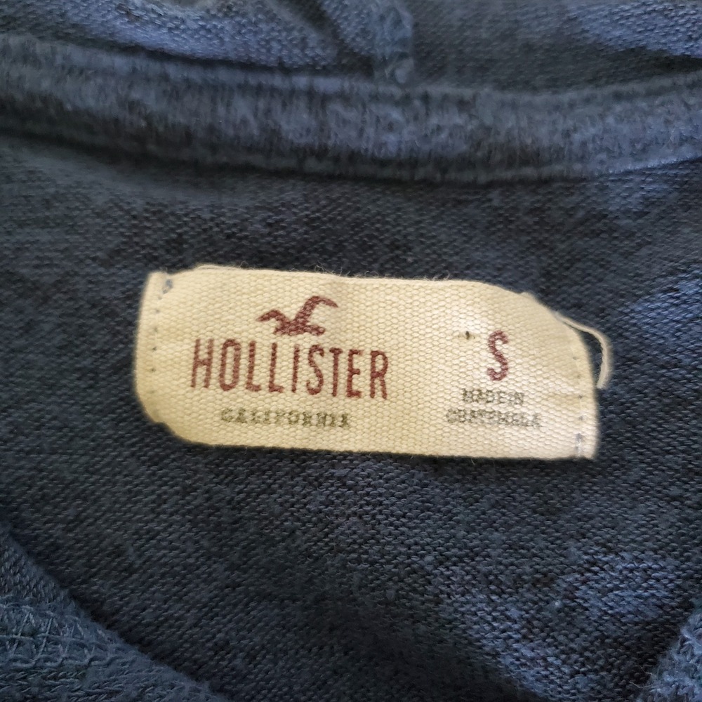 Y2k Hollister Hoodie Blue Long Sleeve Lightweight Pullover Casual Athleisure Top - Picture 5 of 5